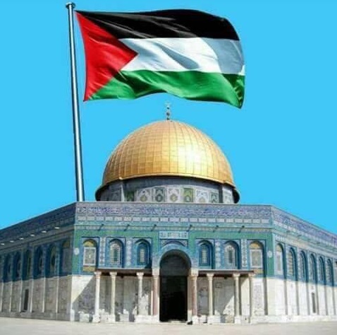 Flag on Palestine on Al-Aqsa Mosque