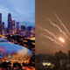 Image of Singapore on the left and image Gaza on the right