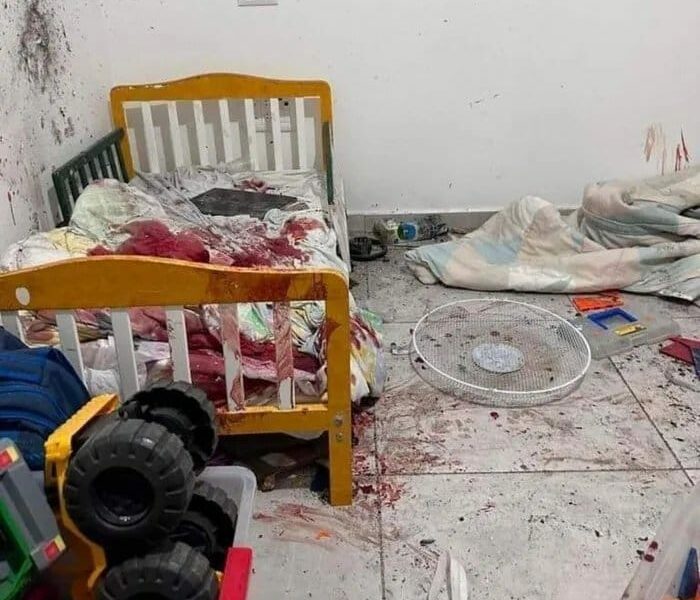 a room after the Hamas attack