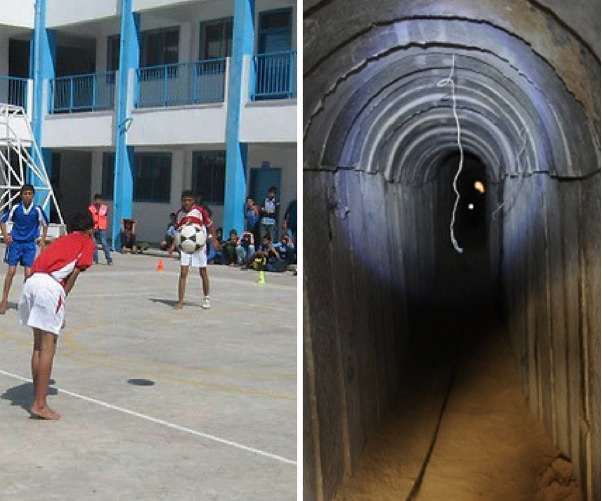 A terror tunnel was uncovered under an UNRWA school in the Gaza Strip