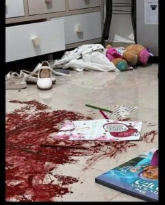 Childrens bedroom after being attacked by Hamas on Oct 7th. Credit: סמדר תל חי FB page.