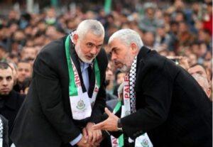 Ismail Haniyeh and Yahya Sinwar - Hamas leader in Gaza. Credit: Yoseph Haddad FB page.